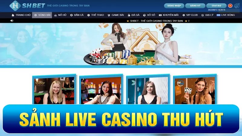 Sảnh live casino thu hút bởi sự xinh đẹp của cô nàng chia bài